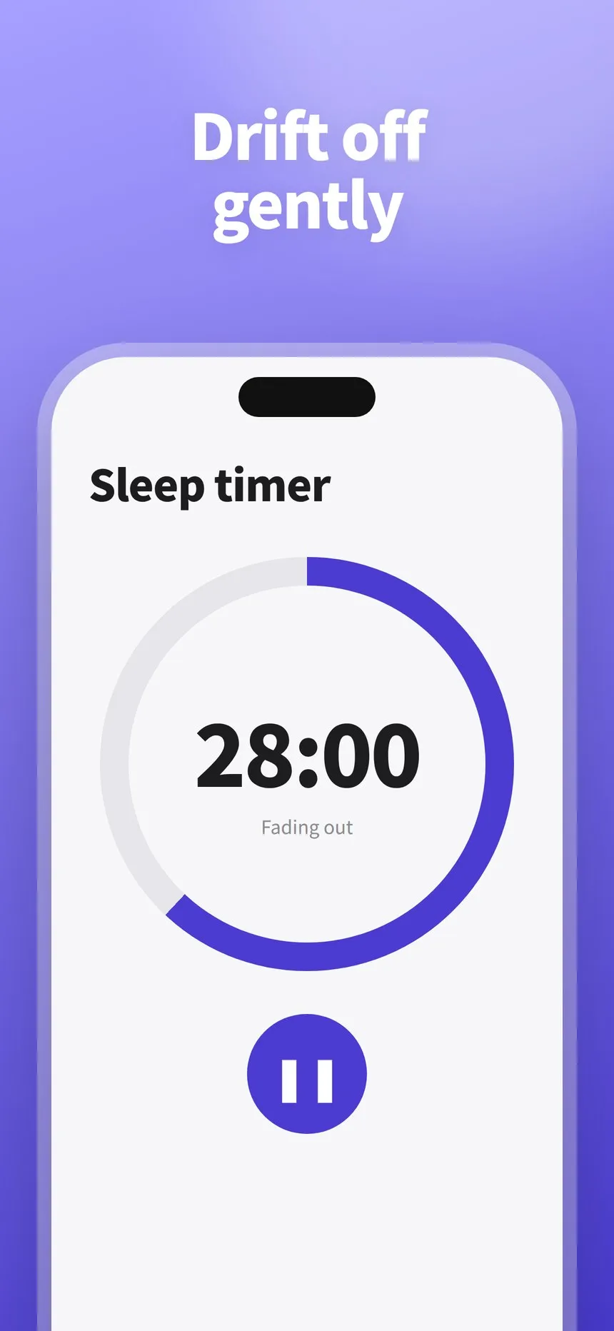 Sleep timer fading out